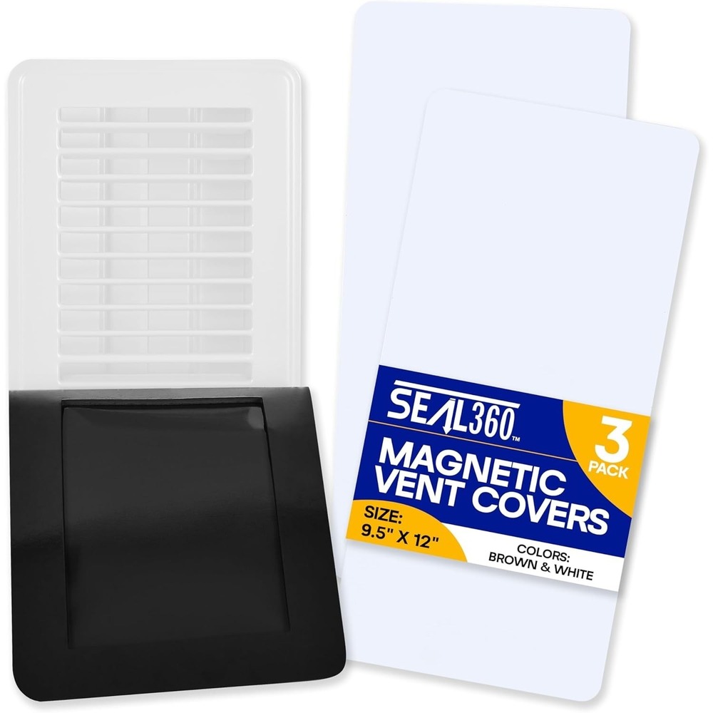 SEAL360 Magnetic Vent Covers 3-Pack White 9.5x12 Pockets for Complete Seal Y23